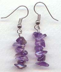 Straight Amethyst chips Dangling Earrings