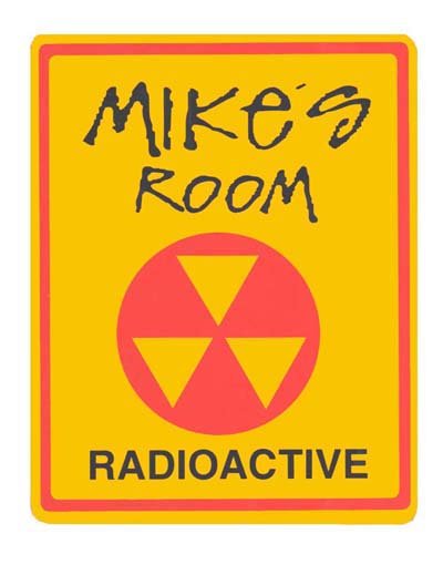 Personalized RADIOACTIVE Kids Bedroom Door Sign