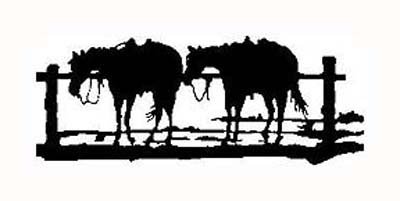 TWO WAITING HORSES Vinyl sticker/decal