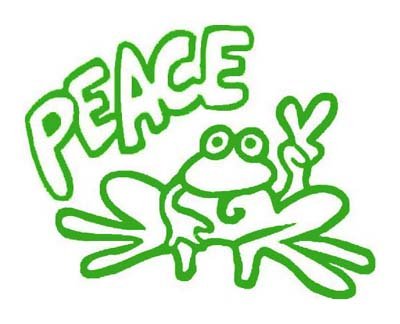 Green PEACE FROG Vinyl sticker / decal