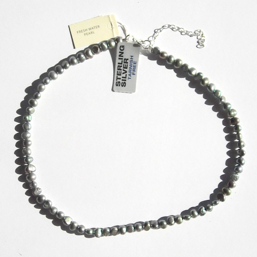 Macys Cultured Irregular Green Freshwater Pearl Strand Necklace NWT
