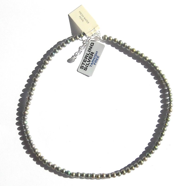 Cultured Round Green Macys Freshwater Pearl Strand Necklace NWT