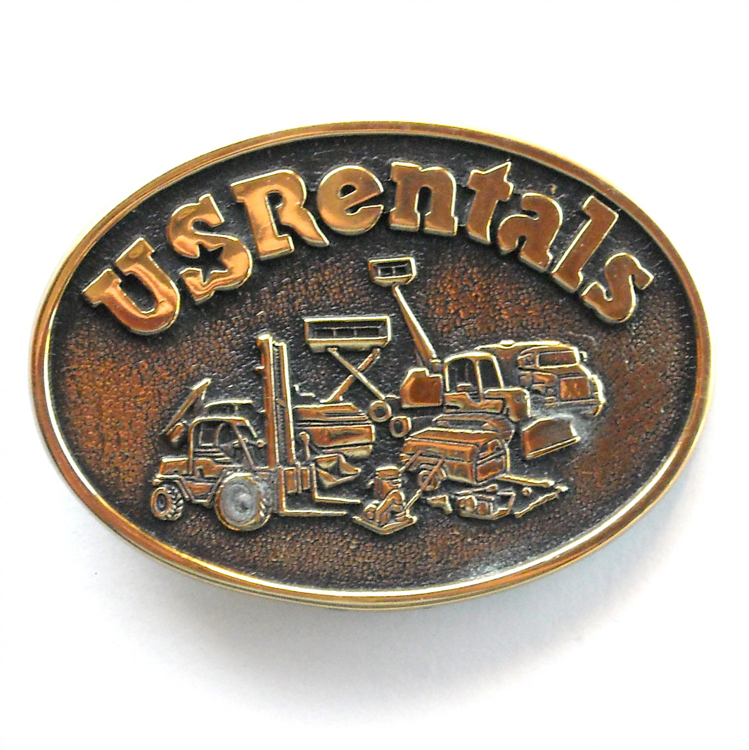 US Rentals Stotts Solid Brass Belt Buckle