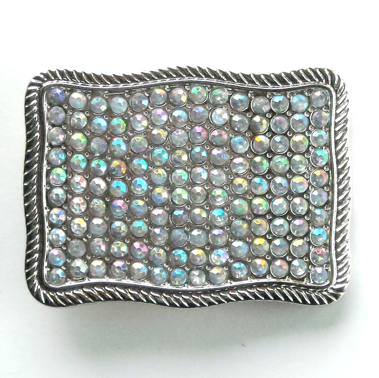 Rhinestone Chrome Metal Vintage Belt Buckle