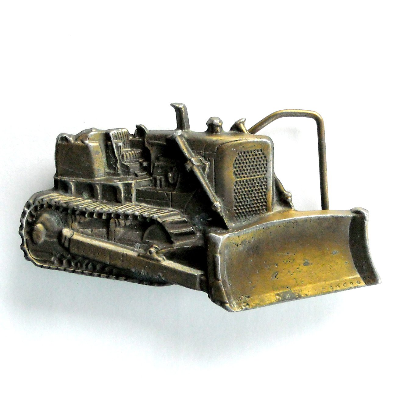Caterpillar D6 Dozer Bulldozer 3D Bergamot Brass 1978 belt buckle