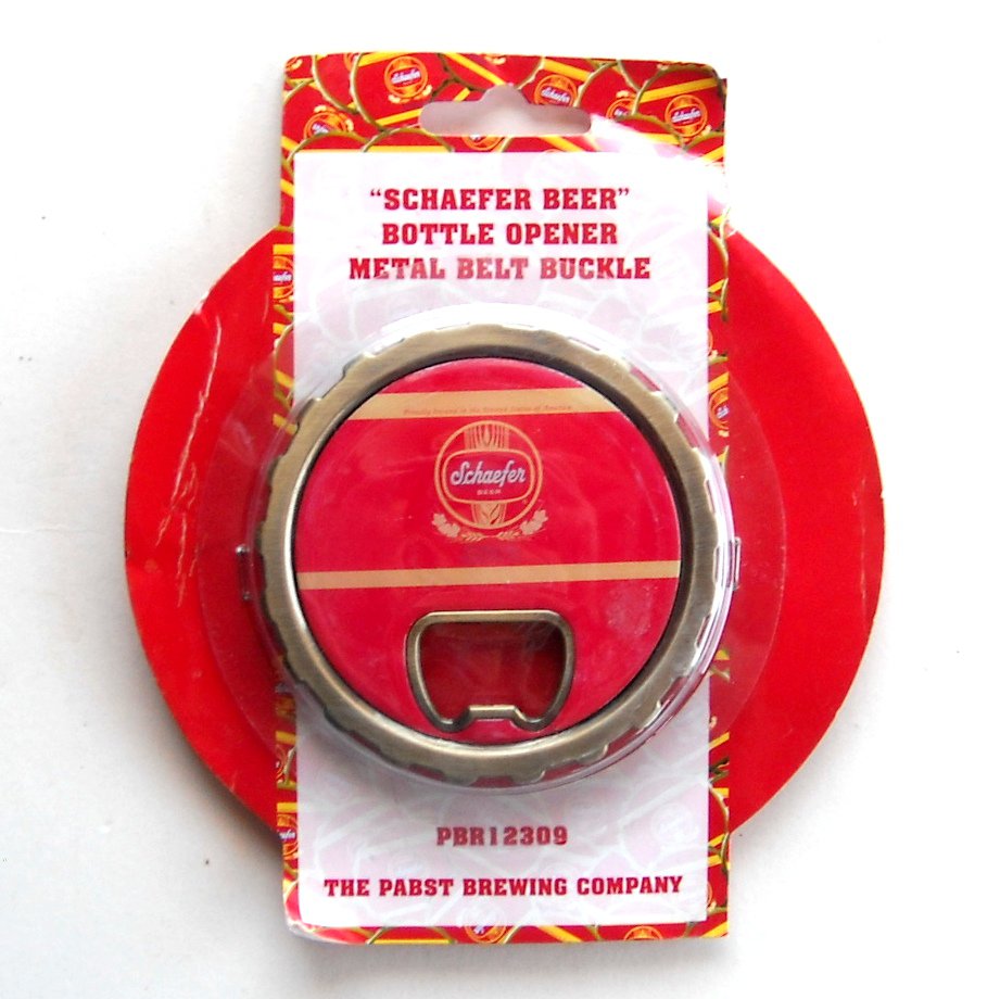 Schaefer Beer Pabst Bottle Opener Metal 3e Belt Buckle