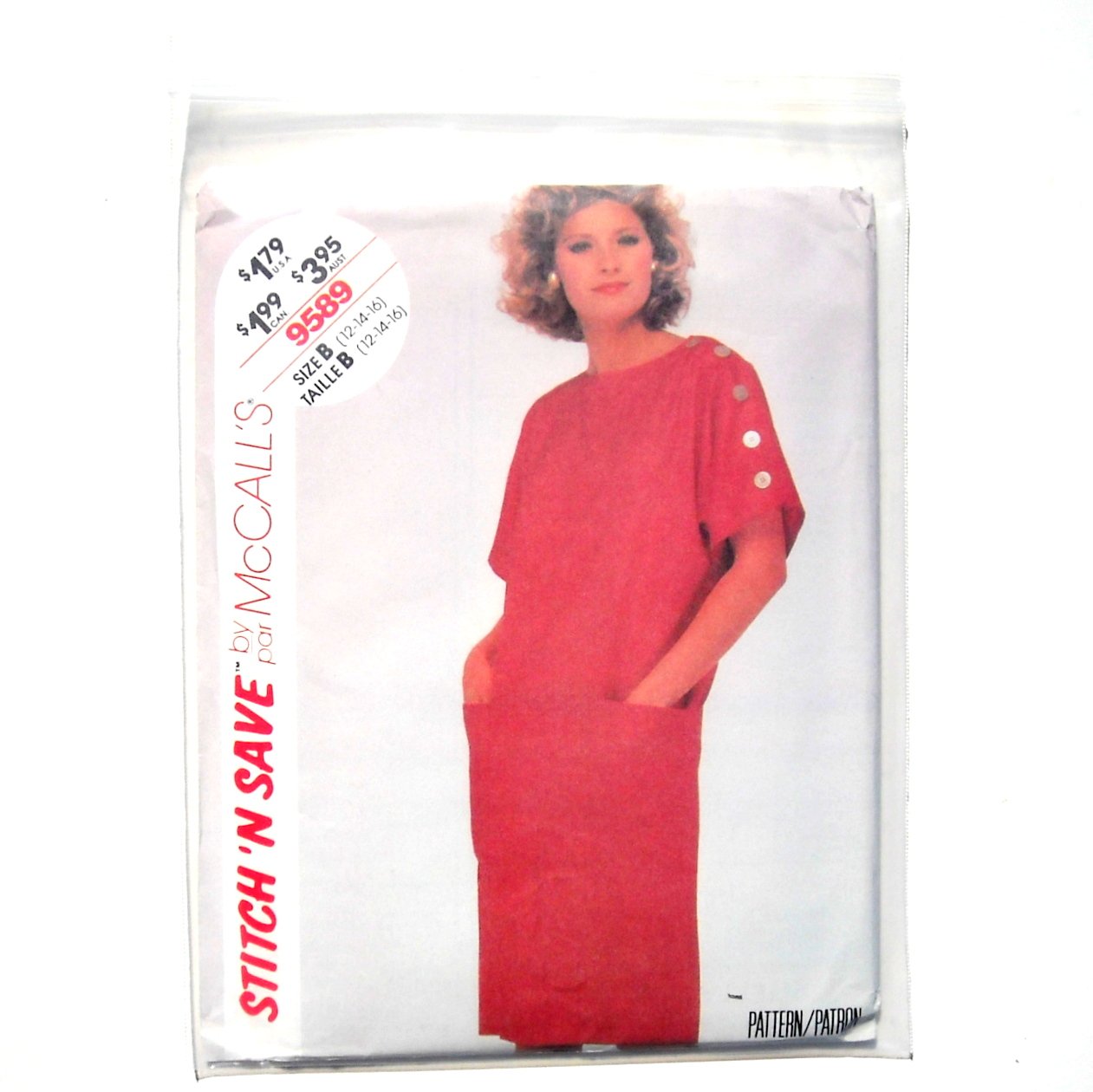 Misses Dress Size 12 - 16 Vintage McCalls Sewing Pattern 9589