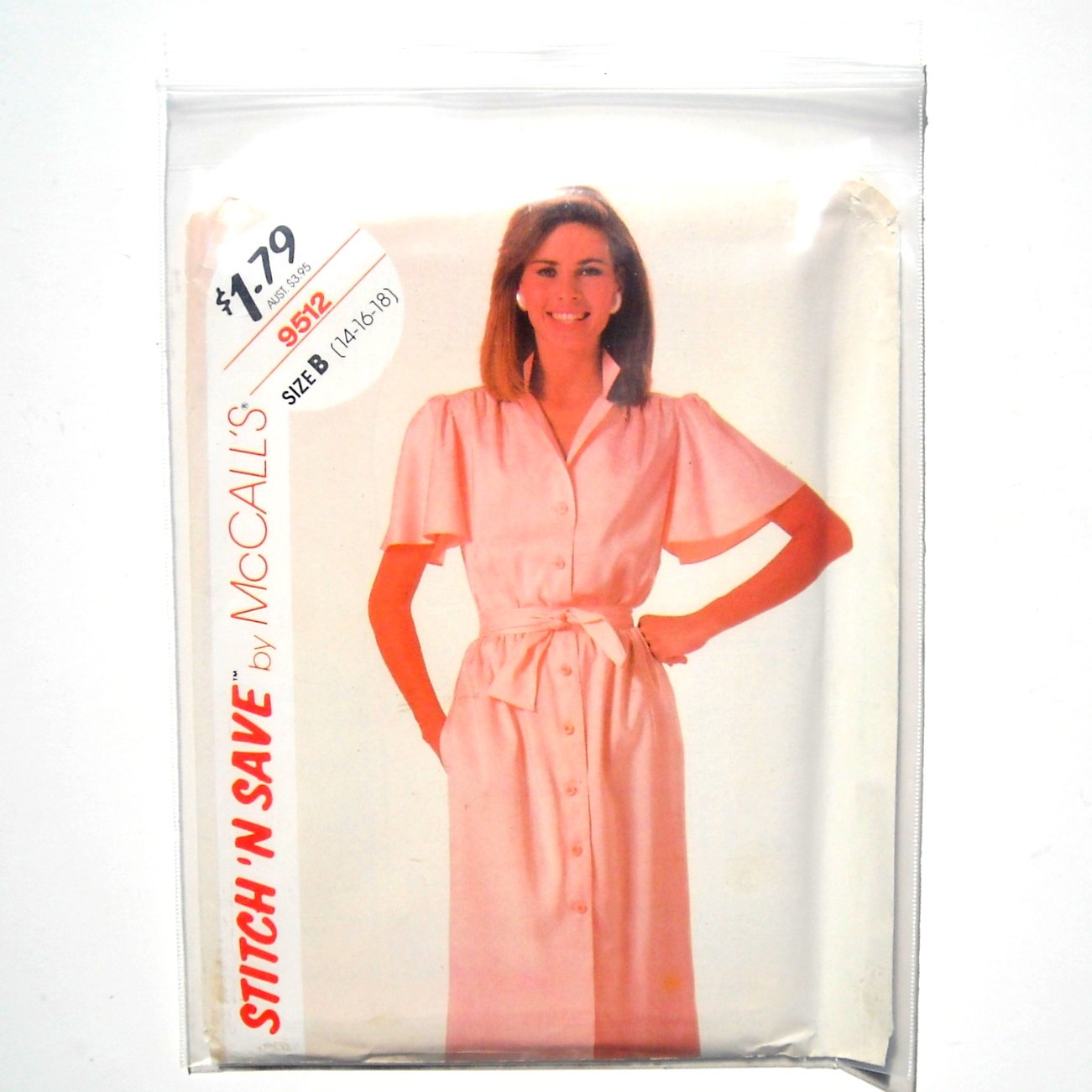 Misses Dress Size 14 - 18 Vintage McCalls Sewing Pattern 9512