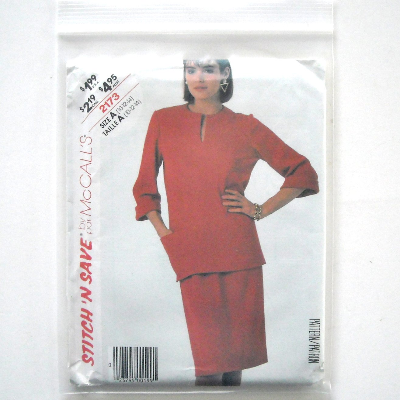 Misses Top Skirt Size 10 - 14 Vintage McCalls Sewing Pattern 2173