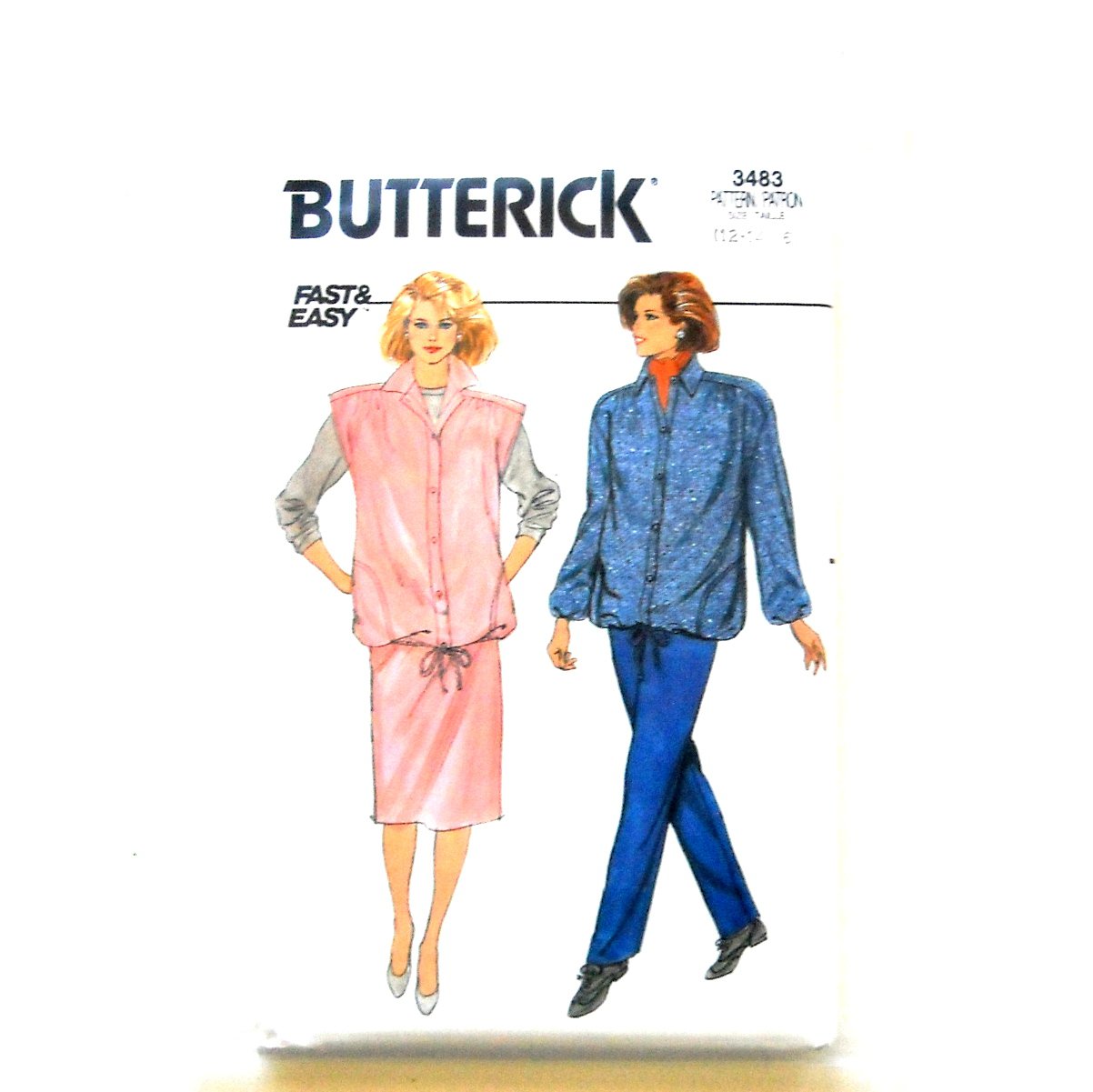 Misses Maternity Jacket Vest Skirt Pants Size 12 - 16 Vintage Butterick Sewing Pattern 3483