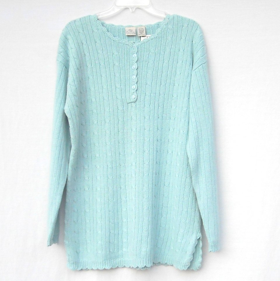 Cascade Blues CB Womens Knit Blouse Top Size L