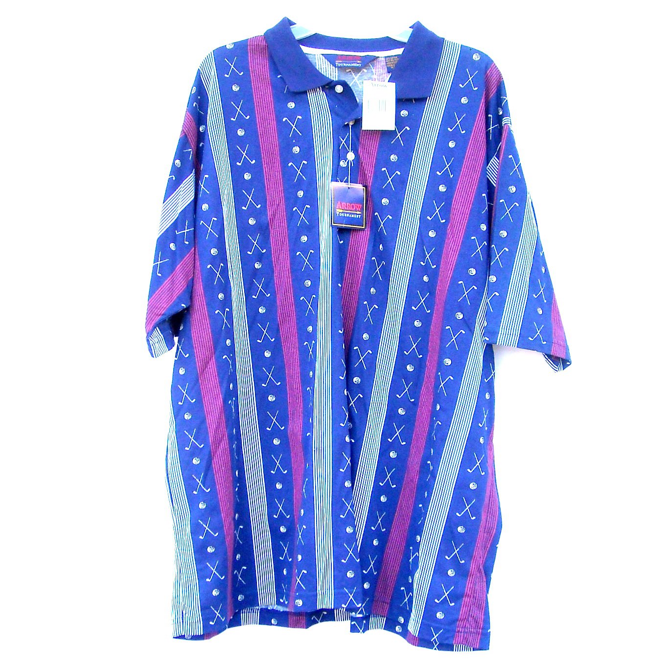 Arrow Golf Tournament Mens Short Sleeve Striped Shirt Size 2X BIG