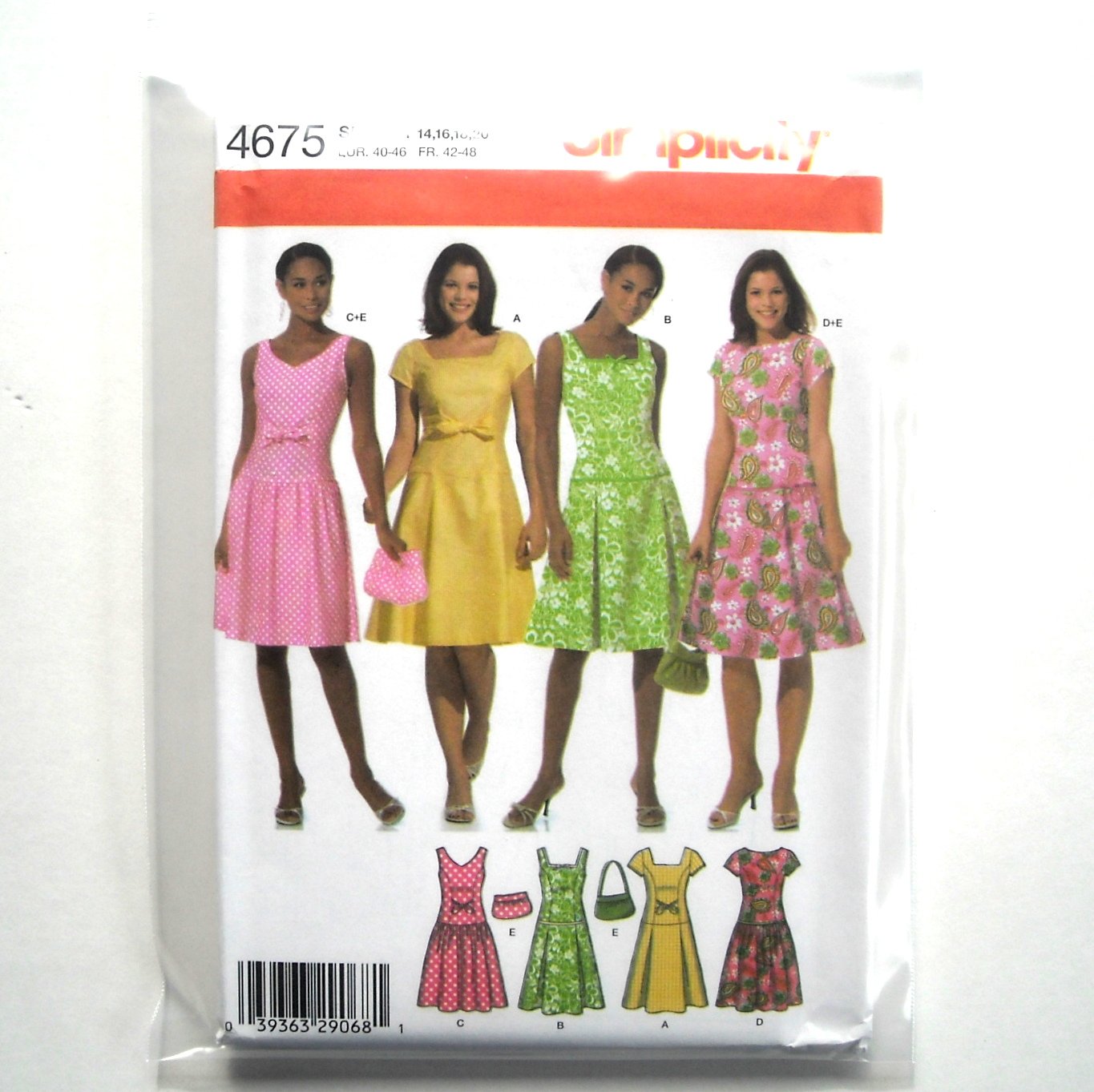 Misses Dress 14 16 18 20 Simplicity Sewing Pattern 4675
