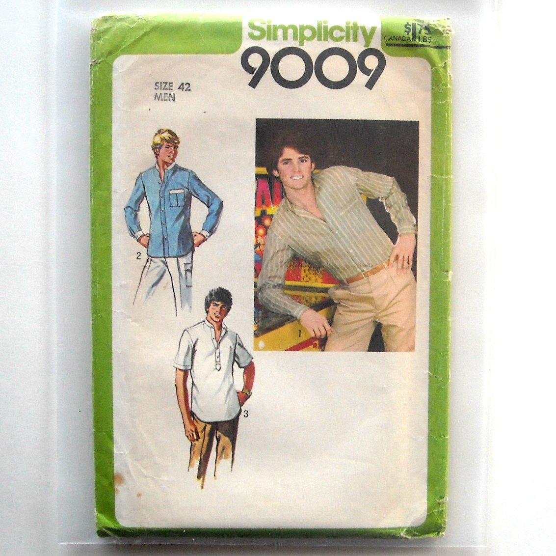 Teen Boys Mens Shirt Vintage Simplicity Sewing Pattern 9009