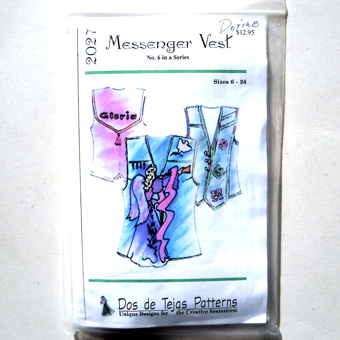 Misses Messenger Vest Vintage Dos de Tejas Sewing Pattern 2027