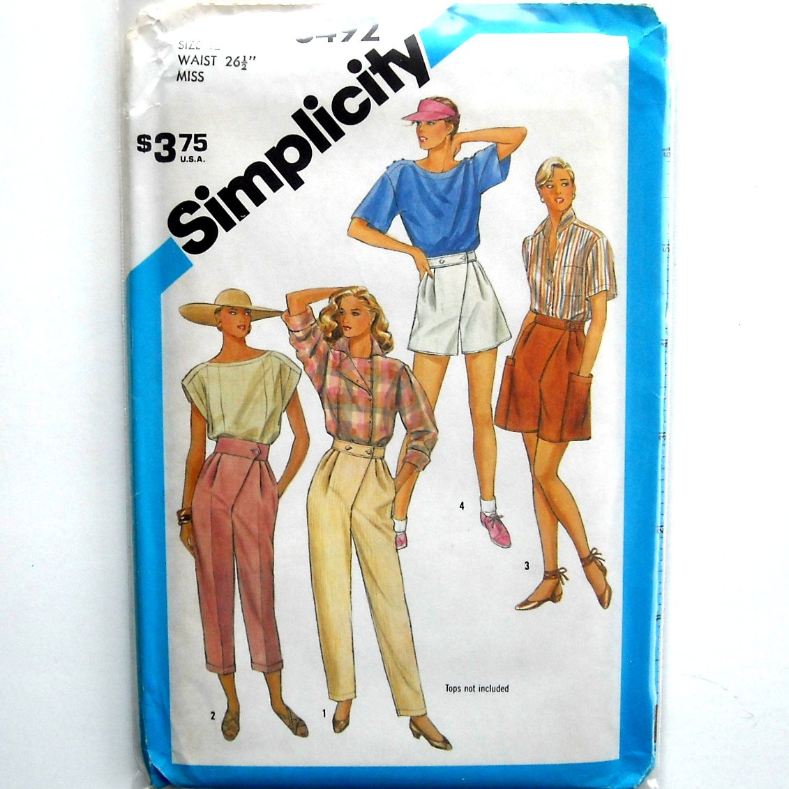 Misses Pants Shorts Asymmetric Vintage Simplicity Sewing Pattern 6492