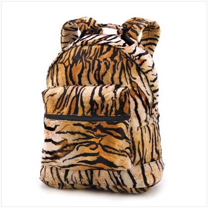 Tiger Print Plush Backpack