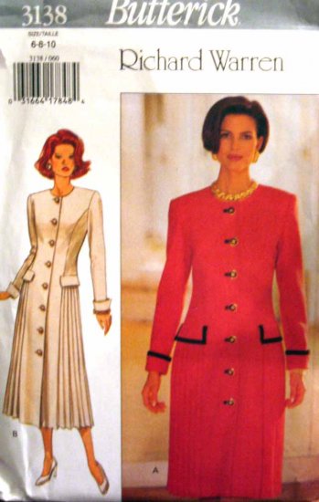 B3138 New Sewing Pattern Dress with Side Pleats in Elegant & Classic Style Size 6 8 10