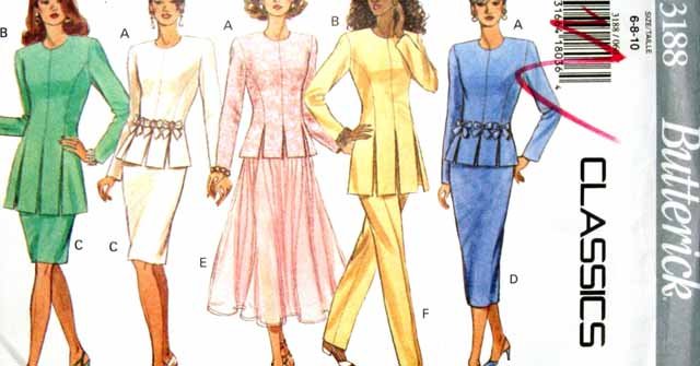 B3188 New Sewing Pattern Miss CarWash Hem Top 2 Length Pant Straight or Flared Skirt Size 6 8 10