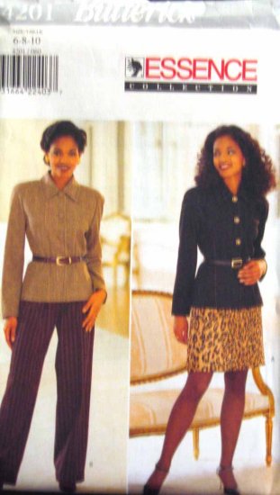 B4201 New Sewing Pattern Misses' Fitted Structured Jacket Skirt Pant Suit Set Belt Size 6 8 10