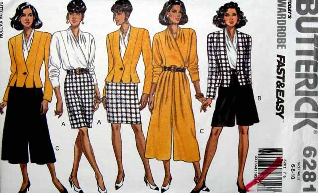 B6281 New Sewing Pattern Miss Wardrobe Car Wash Hem Jacket Top Skirt Culottes Wrap Top 6 8 10