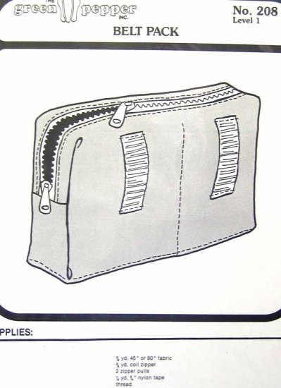 GP208 New Sewing Pattern Green Pepper Belt Pack Purse Bag Tote Caddy Carry All Easy Project
