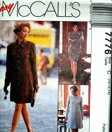 M7776 New Sewing Pattern Misses' Tailored Dress, Jacket, Skirt Size 10 12 14