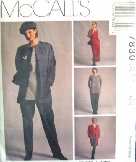 M7830 New Sewing Pattern Misses' Casual Wardrobe Jacket Top Tunic Dress Pants Skirt size 8 10