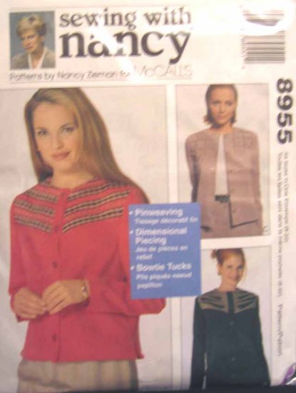 M8955 New Sewing Pattern Creative Craft Yoke Jacket Tuck Pinweave Pieced 8 10 12 14 16 18 20 22