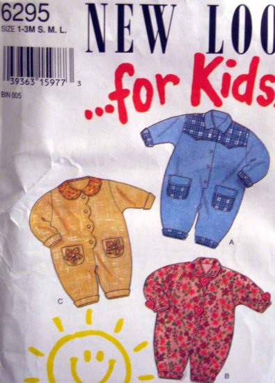 S6295 New Sewing Pattern Child Infant Baby Size 1, 2, 3 months Romper