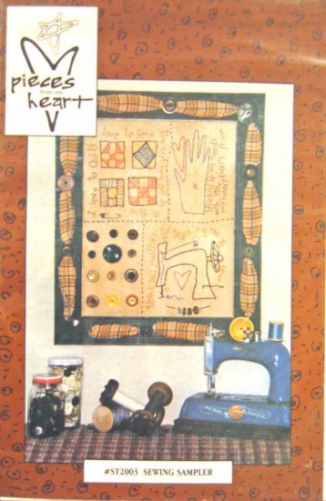 PH2003 New Sewing Pattern Embroidery+A51 Buttons Heart Sewing Theme Wall Hanging