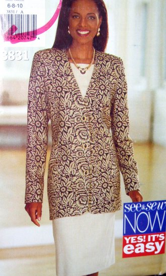 B3831 New Sewing Pattern Misses' Raglan Sleeve Sheath Dress with Jacket Suit Career Size 6 8 10