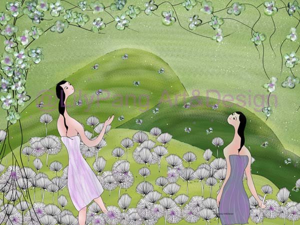 Girl and Spring Print