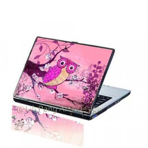 Owl Pink Customizable Laptop Skin