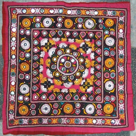 Hand-Embroidered, Mirrored Cushion Cover--TE-010
