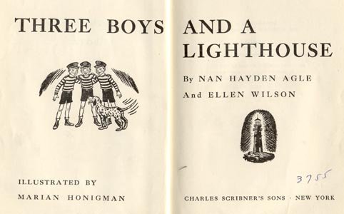THREE BOYS & LIGHTHOUSE Triplets Story BROTHERS Nan Agle & Ellen Wilson HB