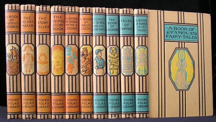 Complete Young Folks Library 10 Vol Thomas Aldrich 1938 HBs Fairy Tales MYTHS Legends FOLK Fantasy+