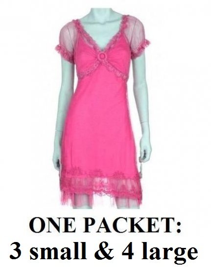 $7.00 PER PIECE; 5 dresses in a PACKET; Lace Dress (PINK color)-2s, 2 4L