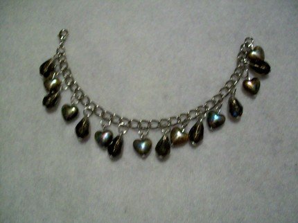 Brown Tear Drop/Heart Dangle Bracelet