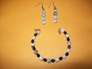 Blue and Black Marble Bracelet