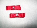 Red Satin Barrettes