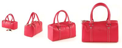 Rose Red Italian Soft Leather with Square Shape