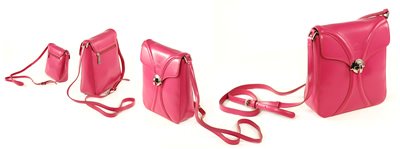 Pink Italian Crystal Leather Small Shoulder Bag
