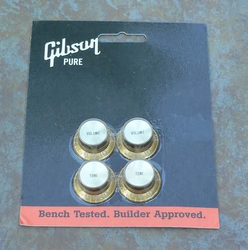 Genuine GIBSON Tophat Volume tone knob set Gold Insert