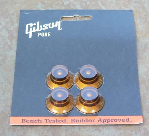 Genuine GIBSON Tophat Volume tone knob set Amber
