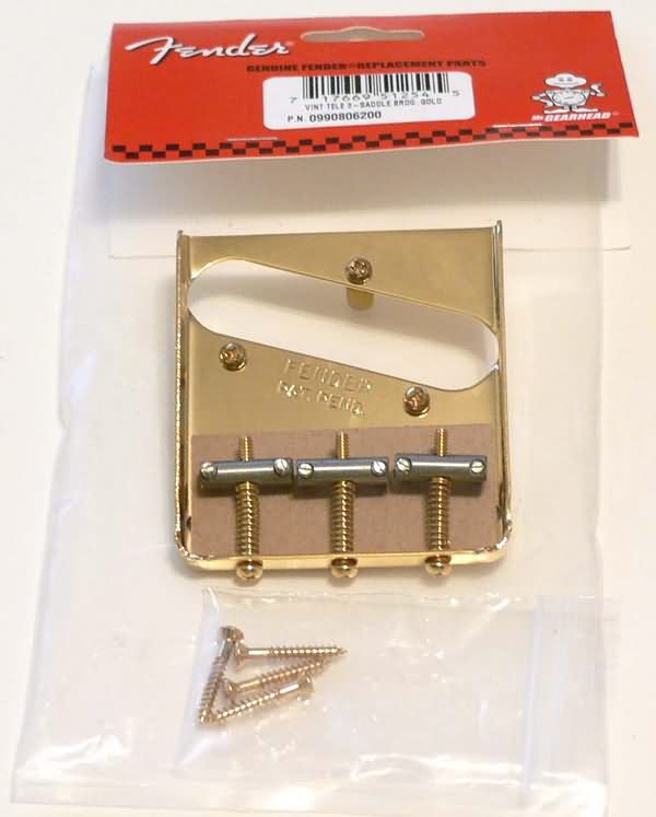 Fender Telecaster Tele Guitar Bridge with screws Gold