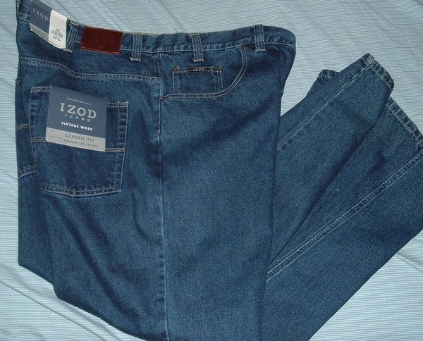 Izod Blue Denim Big Tall Jeans Pants W 46 L 32