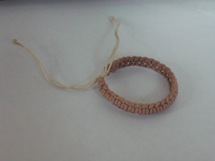 Tan Braided Leather Bracelet Style #7