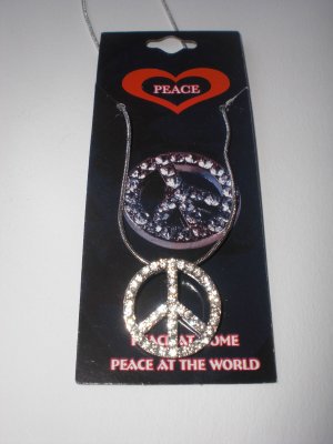 Rhinestone Peace Necklace