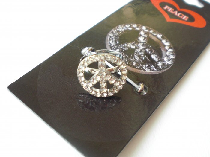 Rhinestone Peace Ring